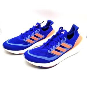 adidas Men UltraBoost Running Shoes Sz 12.5 Light Lucid Blue Coral Fusion Low